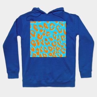 Leopard Print Orange Blue Hoodie